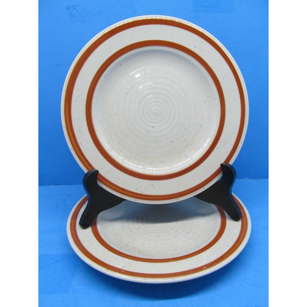 Mikasa Dura Stone Spiced Pumpkin 8" Salad Plates Set of 2